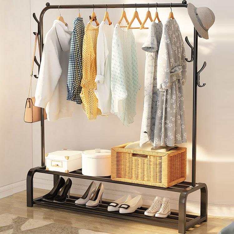 简易衣帽架晾衣架落地室内折叠挂衣架子衣服收纳置物架阳台凉衣架