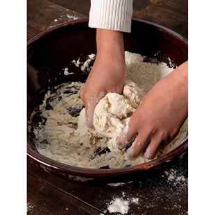 陶瓷老式大号盆子带盖和面瓦盆和面盆土陶带盖厨房盆家用活面瓷盆