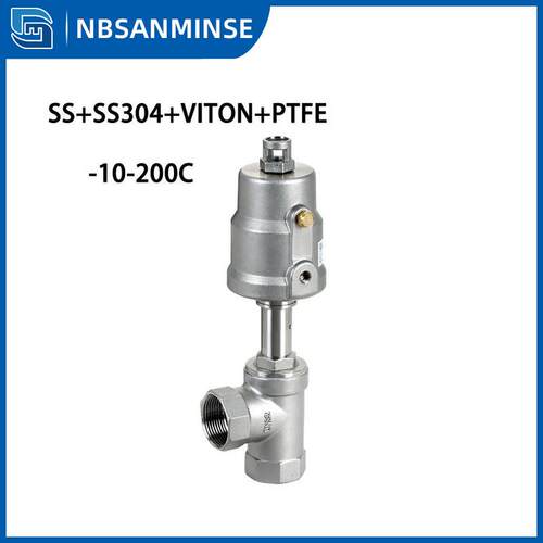 不钢SS304灌阀执行器二通螺纹式接316角座阀装33200锈C高温气连控