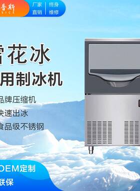商用雪花制冰机全自动实验室火锅店三文鱼刺身冰盘海鲜市场碎冰机