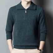 男绒春秋羊季 领1671 薄款 翻中年男士 MU打底 保暖羊衫 品牌羊绒毛衫