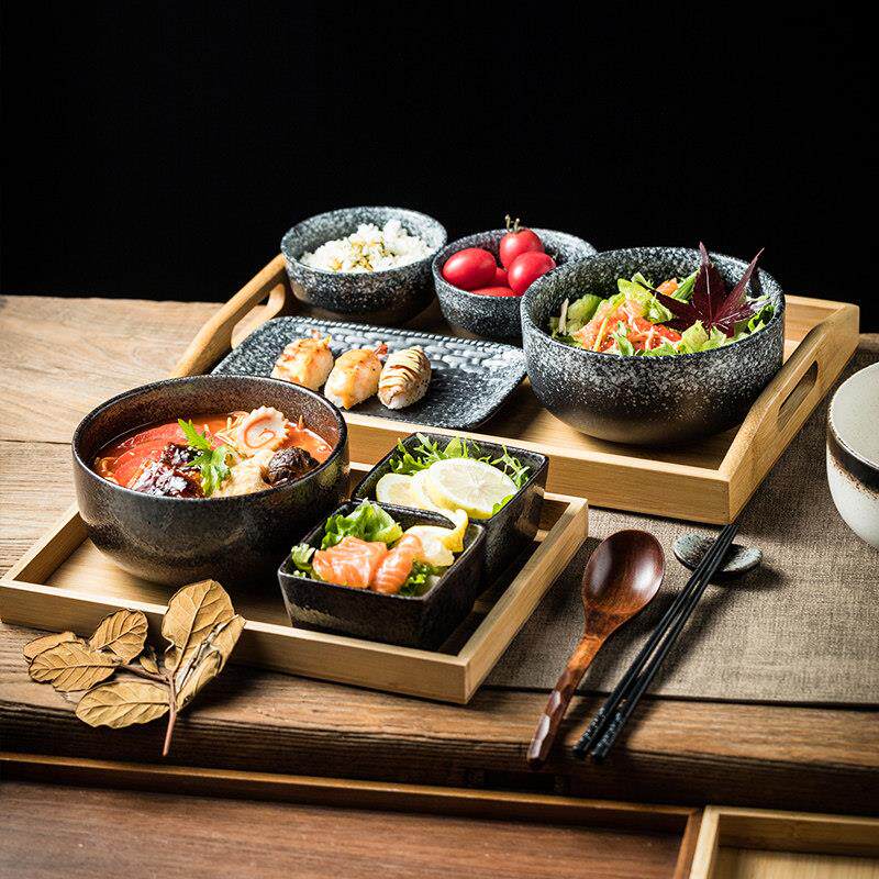 一日式人食装陶瓷碗盘餐具用碗碟餐一人食套筷盘单人早套面碗家用