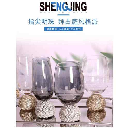 轻奢钻石杯缠钻酒杯红酒杯鸡尾酒杯喝水杯洋酒杯镶钻水晶玻璃杯