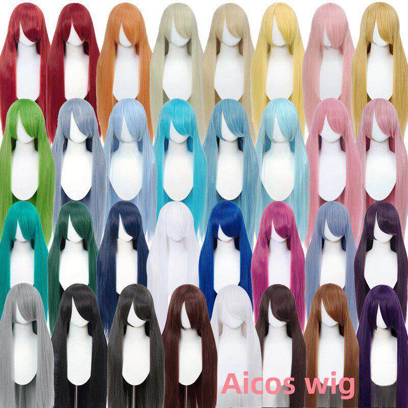 AICOS 100CM长直发万用女古装长发毛娘造型cos假发假毛长刘海