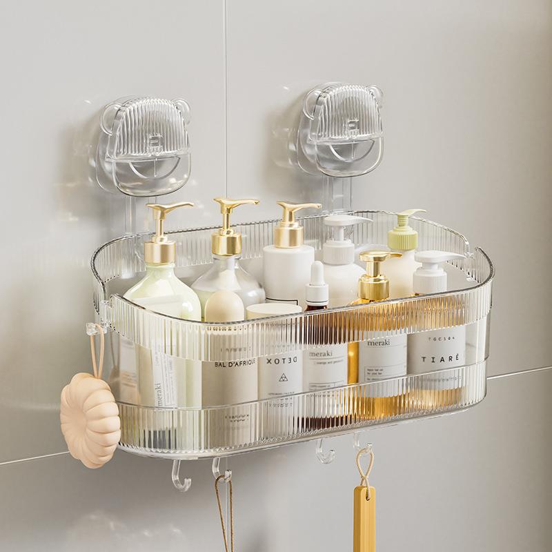 吸盘置物架浴室卫生间厕所无痕免打孔轻奢化妆品洗漱台壁挂收纳盒