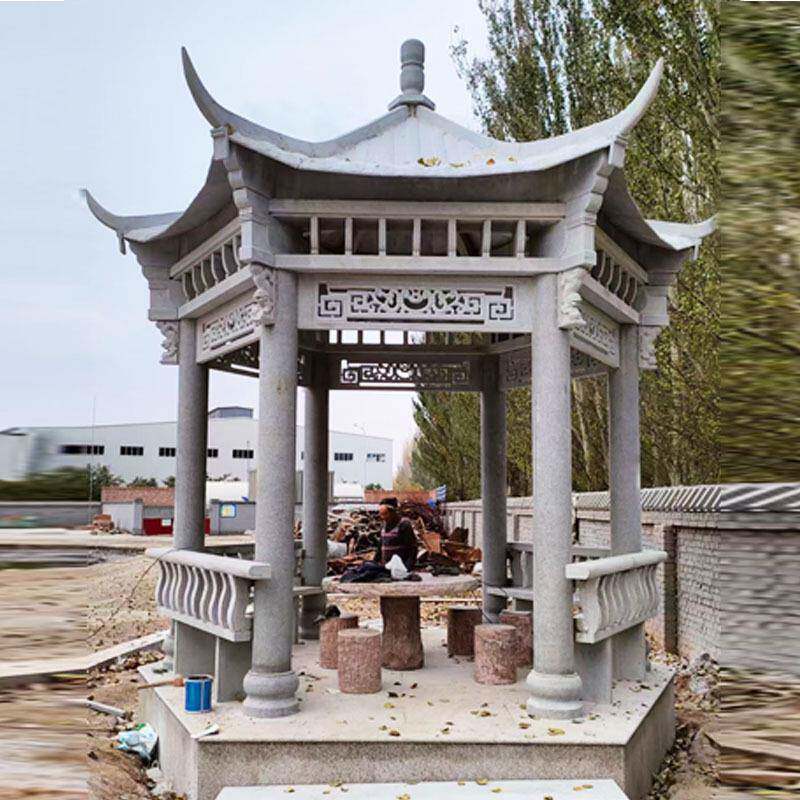石雕亭子 大理石亭子户外凉亭庭院景区摆件花岗岩石亭子厂家