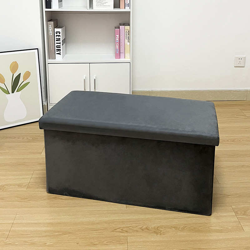 厂家直供大尺寸整理收纳箱储物凳 欧式多功能可坐折叠绒布收纳凳