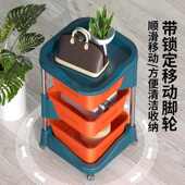 家用多层厨房置物架儿童零食整理架客厅落地旋转储物架果蔬收纳架