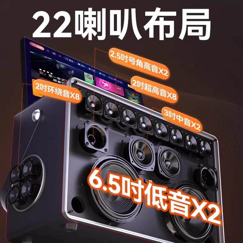 山水A51广场舞音响户外K歌带显示屏音箱便携式移动直播K歌一体机