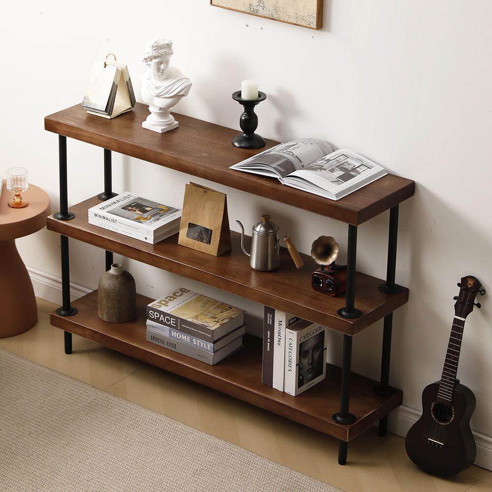 简约覆古水管实木隔板架多层货架鞋架落地隔板收纳层架陈列置物架