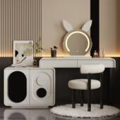 2025新款 化妆台斗柜一体现代卧室简约化妆桌轻奢高级感床尾收纳柜