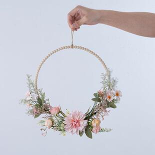 假花流水落花春去也壁挂仿真花装饰花手捧花束墙饰玫瑰CF01485