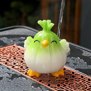 遇热变色茶宠摆件精品可养创意蒜鸟茶玩茶桌茶台茶盘装 饰茶具配件