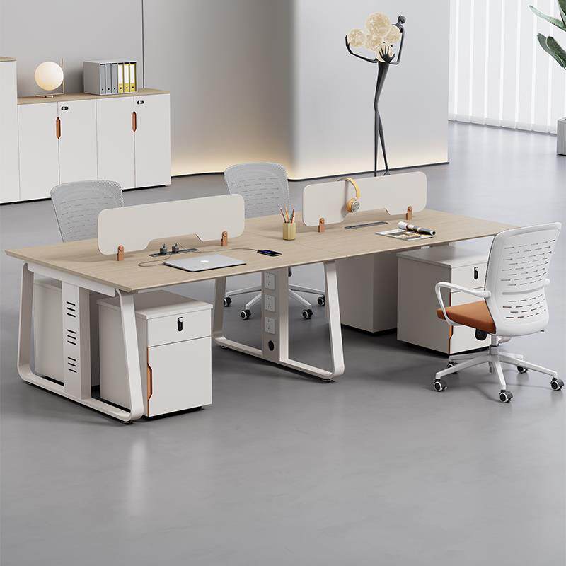 职员办公桌椅组合2双人46人电脑桌椅极简员工办公桌工位卡位新款