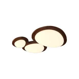 日式 胡桃木色复古鹅卵石房间灯吸顶灯 中古侘寂风护眼主卧室灯新款