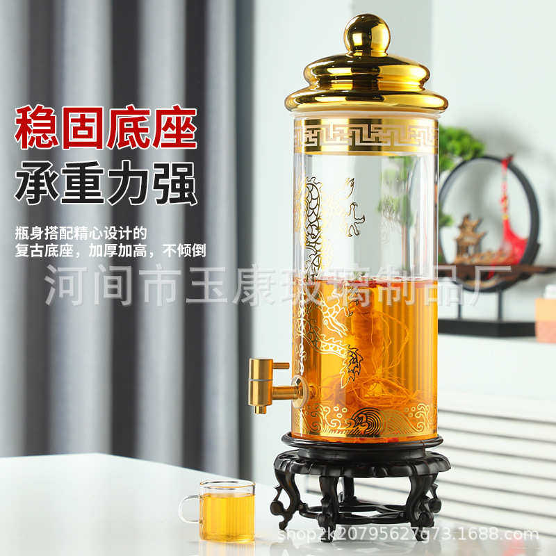 供应泡酒玻璃瓶带龙头密封用酒瓶罐 加厚酿酒坛子家用酒壶酒桶