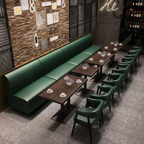 咖啡厅靠墙卡座复古餐椅奶茶店沙发音乐酒吧火锅店甜品店桌椅组合