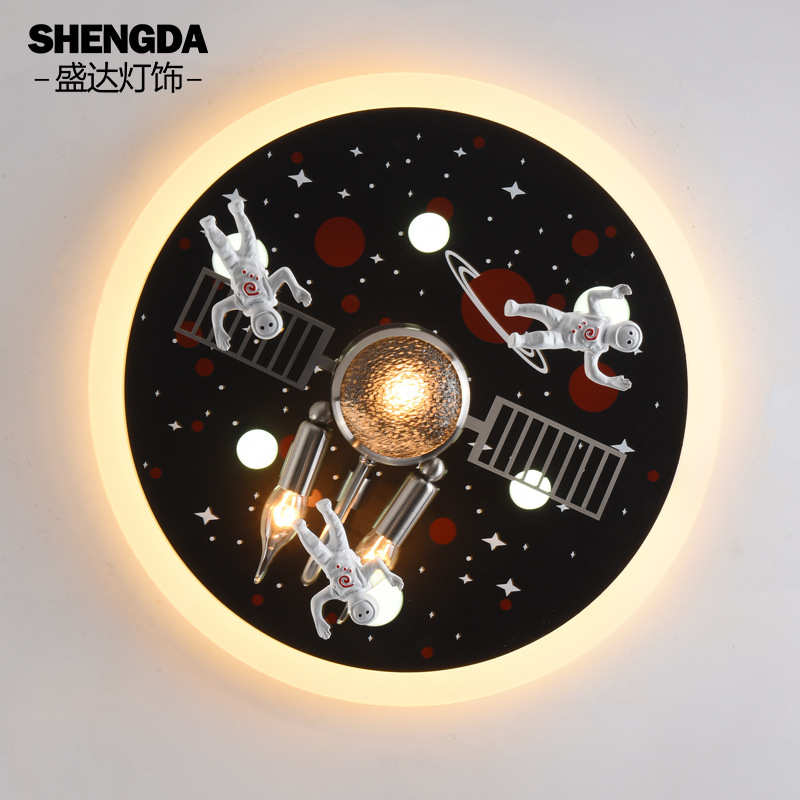 太空站卡通儿童灯led吸顶灯卧室幼儿园男孩创意宇宙飞船灯具