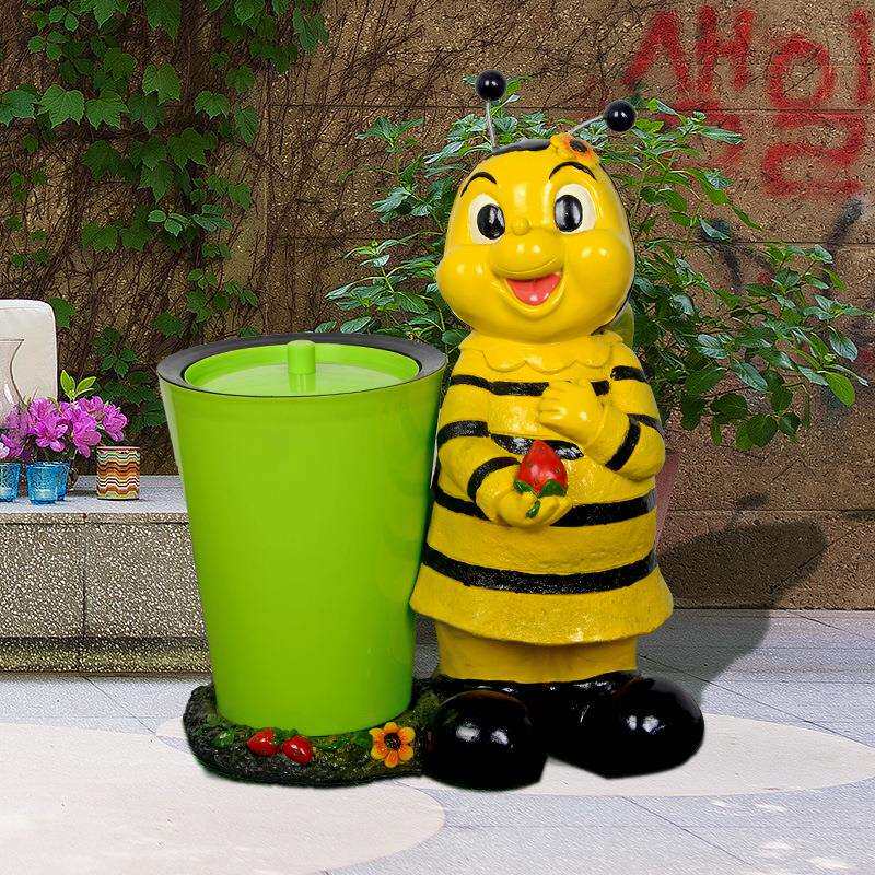 户外庭院蜜蜂雕塑厂家直销树脂创意垃圾桶幼儿园装饰美陈