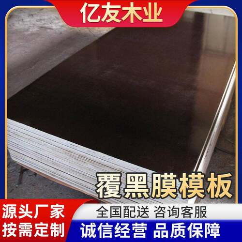 厂家直销建筑模板覆黑膜模板18mm厚48尺大板定尺加工多层胶合板