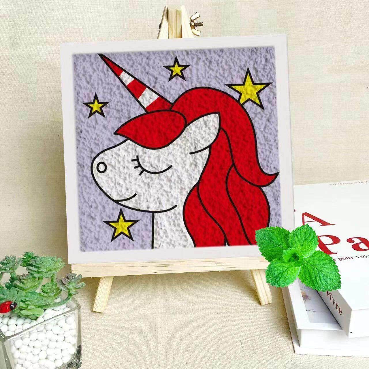 纸浆画材料包DIY 儿童手工纸浆画 卡通填色彩泥材料包