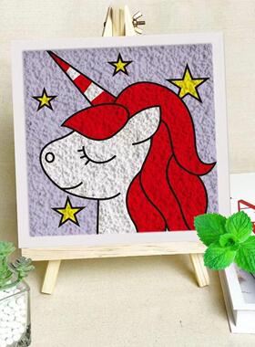 纸浆画材料包DIY 儿童手工纸浆画 卡通填色彩泥材料包
