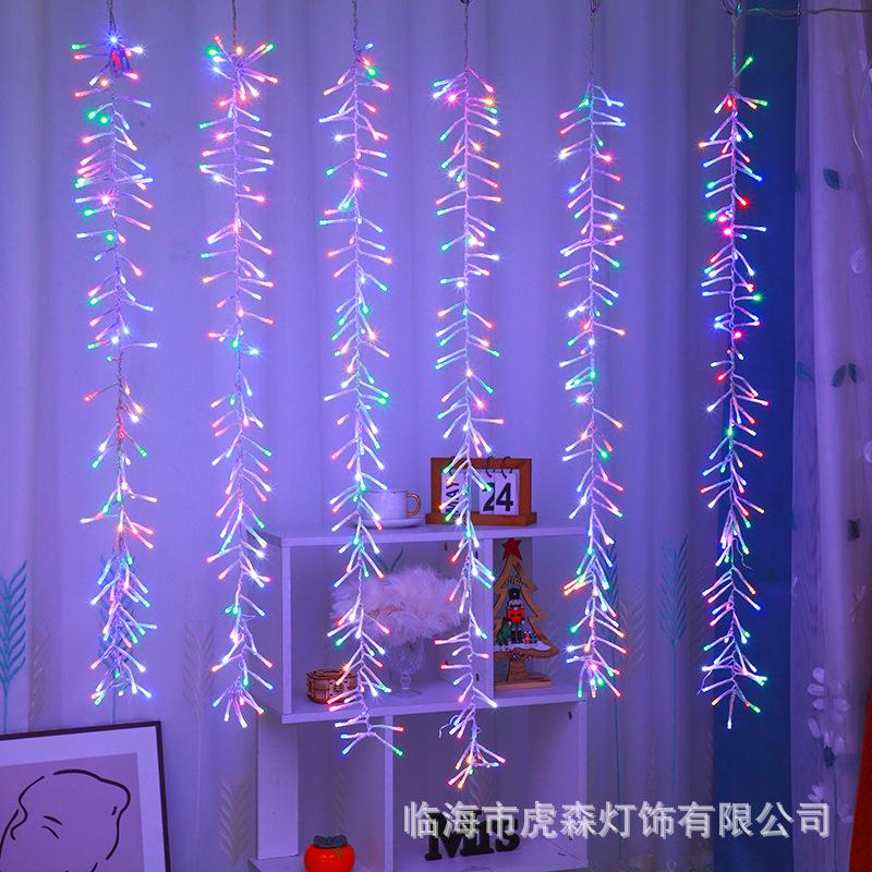 led流星雨鞭炮流水灯窗帘瀑布灯UTP户外园防水亮林化装饰蜈灯厂蚣