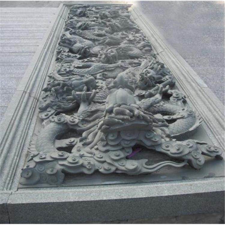 庭院装饰九龙壁石雕壁画 中式地雕广场踏步石画摆件制作 种类丰富