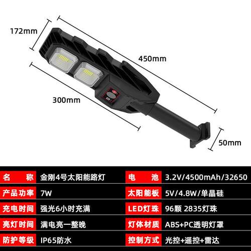 智能雷达感应太阳能路灯户外庭院灯led照明灯远程遥控防水壁灯