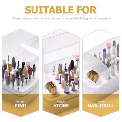 Nail Tools Grinding Head Cleaning Box Drill Bit Holder