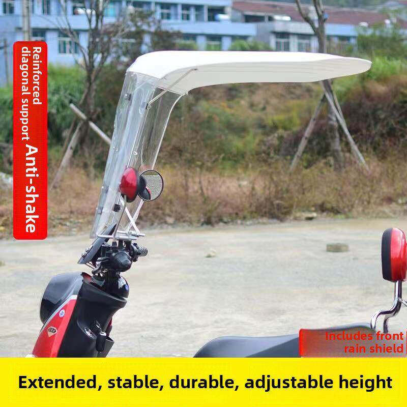 电动汽车雨棚新型遮阳伞7字加长车棚可拆卸式摩托车雨棚遮阳防风