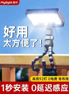 2025新款太阳能户外灯家用庭院灯室外阳台院子防水人体感应夹子灯