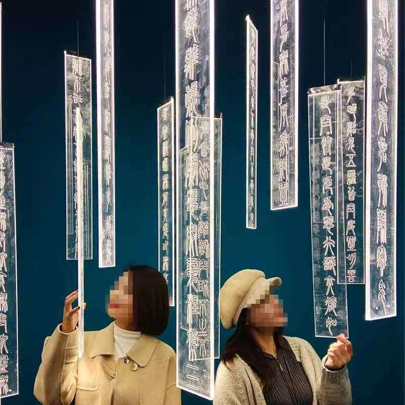 透明导光吊装亚克力发光字广告牌厂家不锈钢边框广告灯牌吊灯