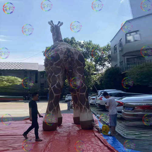 充气仿真长颈鹿气模动物园游乐场户外主题活动展览商场打卡美陈