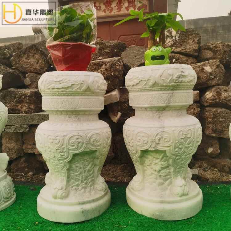 石雕柱墩青石仿古做旧柱基石大理石花岗岩石墩子户外花盆花架柱子