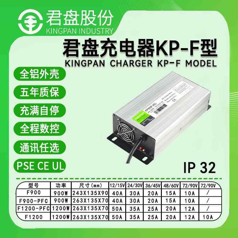 君盘1200w KC/UL认证 扫地机充电器12v40a铅酸锂电