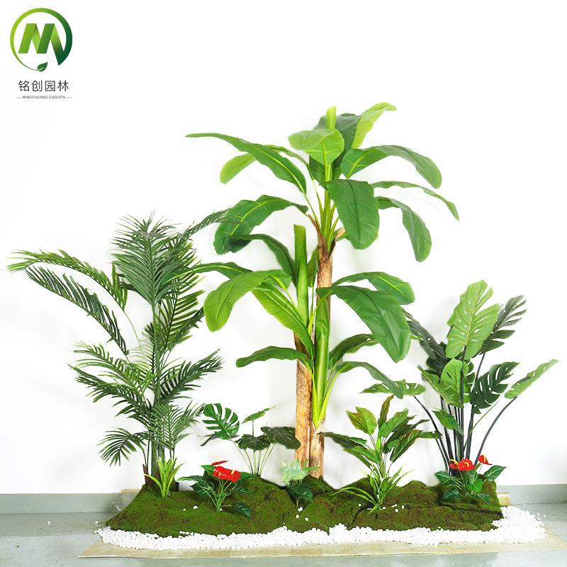 仿真绿植造景装饰绿植景观组合仿真植物楼梯下室内造景绿植套装