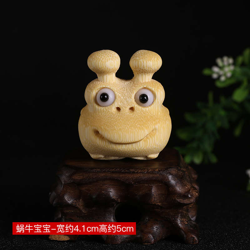 件手把实心文玩玉竹实心雕刻玩件蟾盘金高密配饰竹雕竹