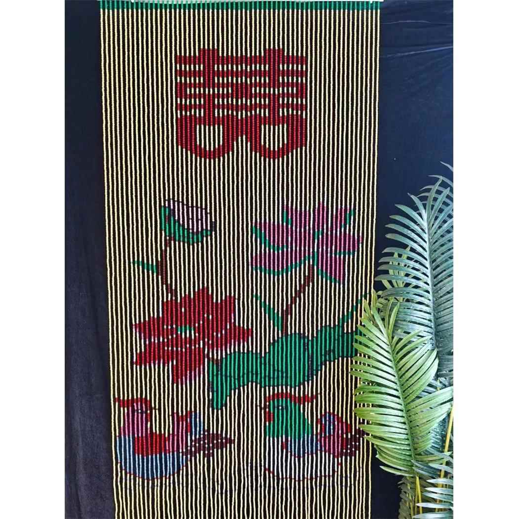 A10L新款纯手工门帘玄关隔断珠帘挂帘复古屏风卫生间挡卧室帘成品