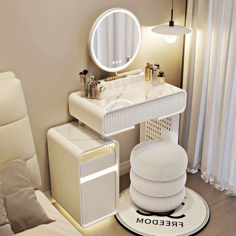 新款我是现代简约小户型梳妆台收纳斗柜一体经济实木奶油风化妆桌,住宅家具,梳妆台+梳妆凳,淘宝优惠券,粉丝福利购,淘宝优惠卷