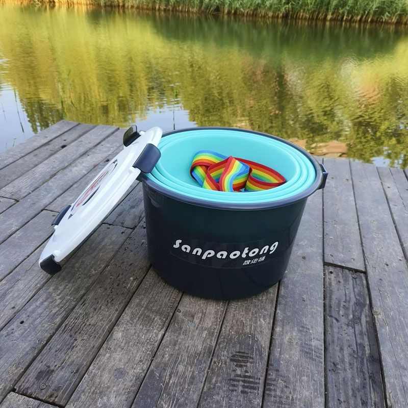 多功能散炮桶开饵桶饵料盆黑坑开饵盆五件套开饵盆特大号拌饵盆