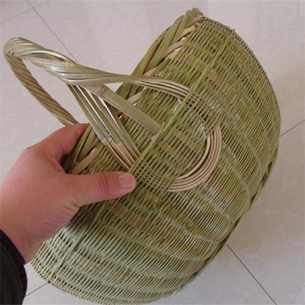 纯手工竹编菜篮子 环保竹制水果篮 手提购物竹篮多尺寸可选
