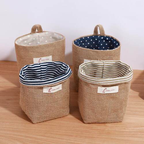 Wholesale cotton and linen wall hanging storage bags, small