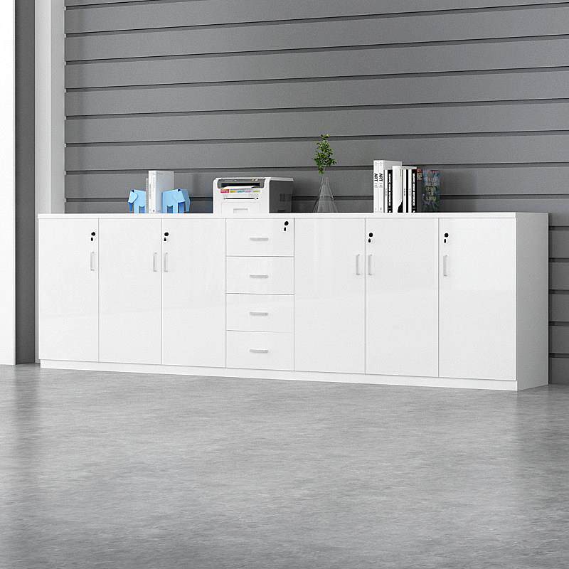 矮柜文件柜办公柜多门柜简约现代资料柜木质抽屉茶水柜带锁储物柜