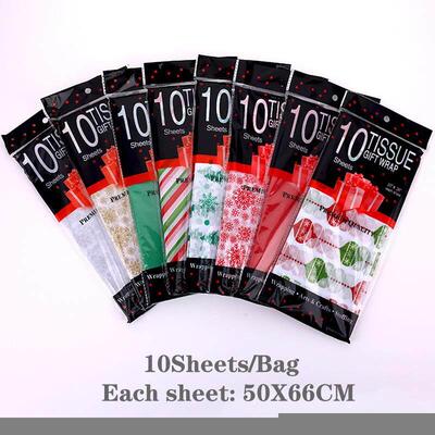 10pcs Tissue Paper 50*66CM Craft Paper Floral Christmas Gift
