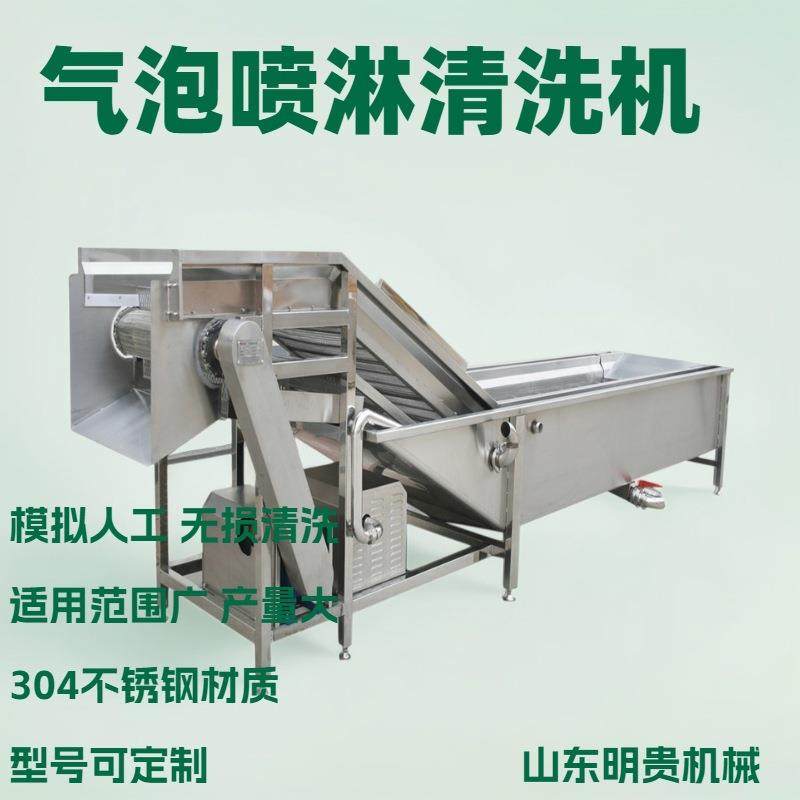 莲藕片冷水漂洗流水线 果蔬气泡清洗机 连续涡流喷淋清洗机