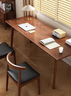 家条用实木桌长桌靠窗墙桌子写字书台靠工作DKB室卧室双人办公电