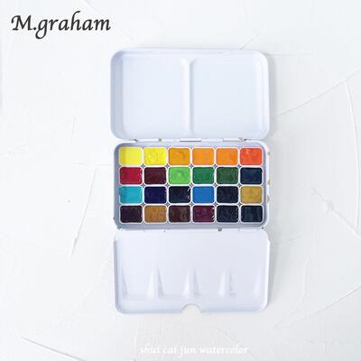 M.Graham格雷姆MG70色24色分装固体高级水彩颜料套装铁盒1ml2ml