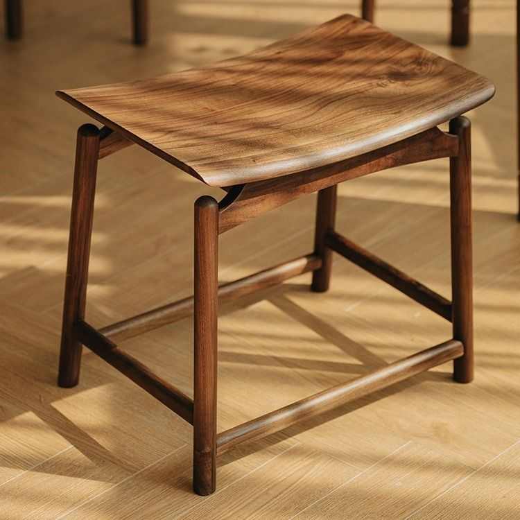 新中式黑胡桃实木凳子客厅家用小矮凳功夫茶凳短凳禅意方凳茶几凳