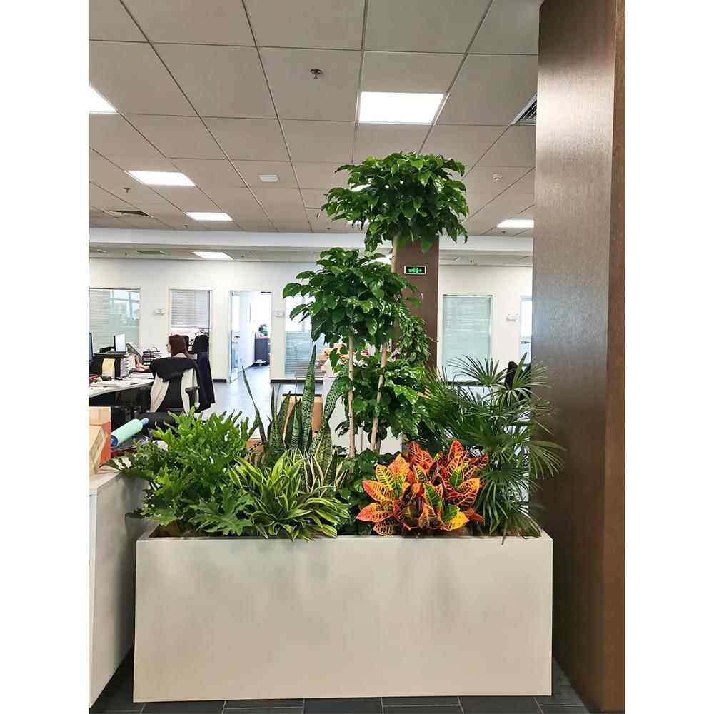 户外锻铁花箱栅栏户外街道不锈钢花槽矩形花盆销售部方形花坛